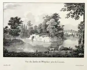 Jean Baptiste Madou - Litho, Vue du Jardin de Wespelaer près de Louvain verkocht voor € 20!