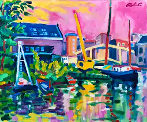 Roland van de Berg - Stadsgezicht Amsterdam, Prinsen-eiland verkocht voor € 200!
