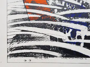 Hannes Postma - Grote kleuren Lithografie - Essay in Ballistics II- 1965 - handgesigneerd kopen? Bied vanaf 35!