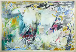 Klaas Boonstra - Olieverf op board, Zonder titel - Ingelijst (Groot) verkocht voor € 240!