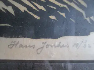 Niet of onleesbaar gesigneerd - Ingelijste houtsnede kat kopen? Bied vanaf 1!
