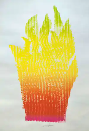 Heinz Mack - Flammenhand (1981), zeefdruk kopen? Bied vanaf 475!