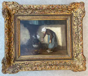 Hendrikus van Langen - Vrouw aan het koken kopen? Bied vanaf 70!