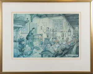 Anton Pieck - Lithografie "Klasje" kopen? Bied vanaf 50!