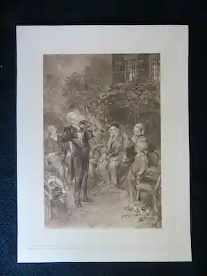 Charles Rochussen - Vioolspeler in een tuin met toehoorders verkocht voor € 15!