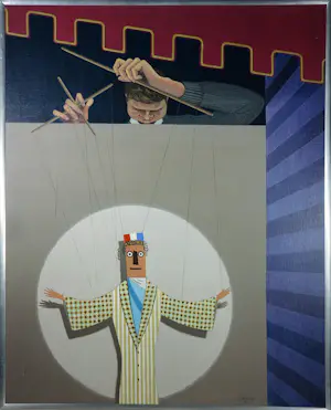 Kees Balvers - Acryl op doek, Marionet - Ingelijst kopen? Bied vanaf 100!