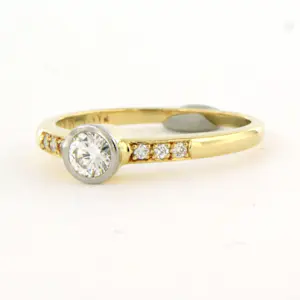 RICHARZ - 18k bicolour gouden ring met briljant geslepen diamant tot. 0.33ct kopen? Bied vanaf 460!
