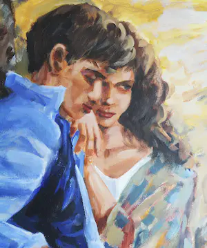 Niet of onleesbaar gesigneerd - gouache - 'Jong Stel' kopen? Bied vanaf 1!