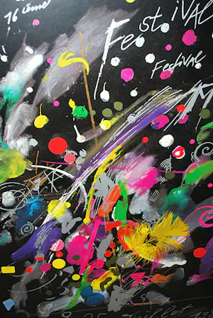 Jean Tinguely - zeefdruk (ook de lijst is gezeefdrukt) - Montreux 1982 - groot 110x80 cm kopen? Bied vanaf 250!
