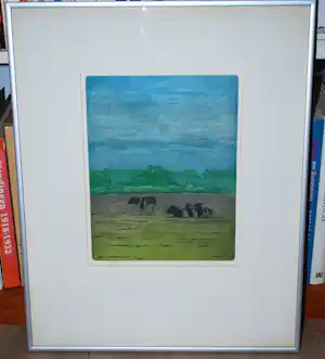 Guus Kuit - Uitzicht 2 (koeien in de wei) - kleine oplage: 7 - kleurets verkocht voor € 60!