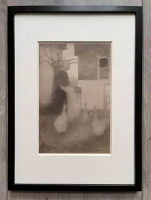Jan Mankes - Originele Heliogravure Ganzenliesje 1923 kopen? Bied vanaf 110!