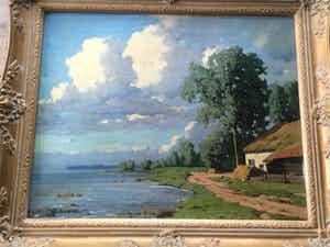 Piet Rackwitsz - Schilderij landschap Piet Rackwitsz verkocht voor € 150!