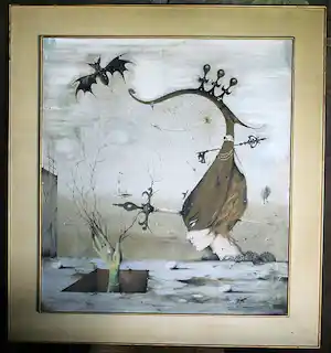 Jos Dufour - surrealistisch landschap (c2) verkocht voor € 95!