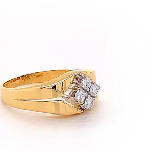 Ausgefallener Vintagering in 18 Karat Gelb -und Weißgold mit feinen Brillanten kopen? Bied vanaf 699!