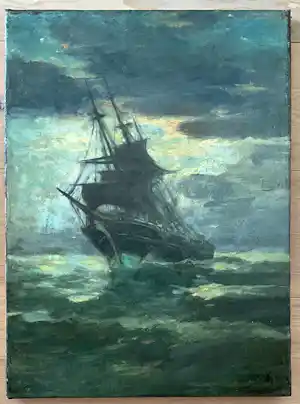 Hendrik van Steenwijk - Schip op donkere zee kopen? Bied vanaf 300!