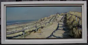 Roos Schuring - Olieverf op doek: duinlandschap (nette lijst!) kopen? Bied vanaf 795!