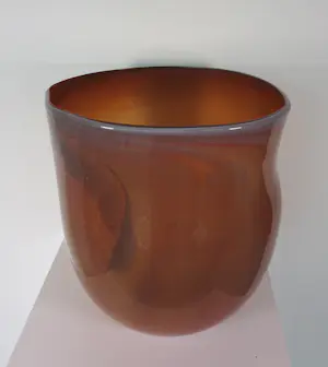 Bernard Heesen - Glasobject, Zeer grote oranje vaas kopen? Bied vanaf 200!