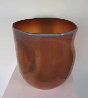 Bernard Heesen - Glasobject, Zeer grote oranje vaas kopen? Bied vanaf 200!