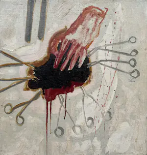 Jaap Hillenius - olieverf op doek | 'Dr Barnard - Harttransplantatie' | 1968 kopen? Bied vanaf 250!