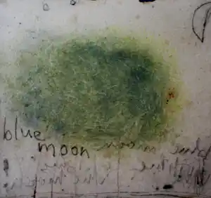 Madeleine Leddy - Kleuren ets: Blue moon - 2000 verkocht voor € 45!