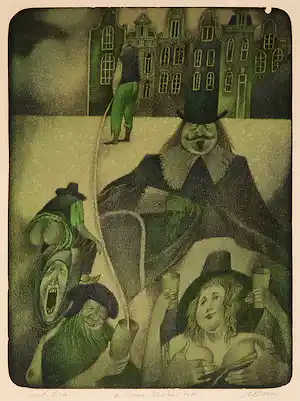 Adolf Born - Litho, Idioterie verkocht voor € 750!