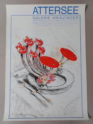 Christian Ludwig Attersee - Original Ausstellungsplakat Tellerlampe Galerie Krinzinger Innsbruck 1974 kopen? Bied vanaf 60!