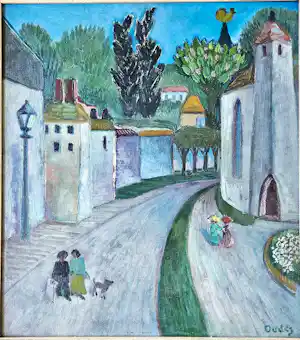 Dirk Oudes - Artiestenpaar (olieverf op paneel, 1955) verkocht voor € 1100!