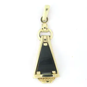 Gele BWG (333) hanger bezet met onyx kopen? Bied vanaf 90!