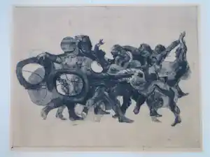 Roger Chailloux - Dansend gezelschap - Ets verkocht voor € 48!