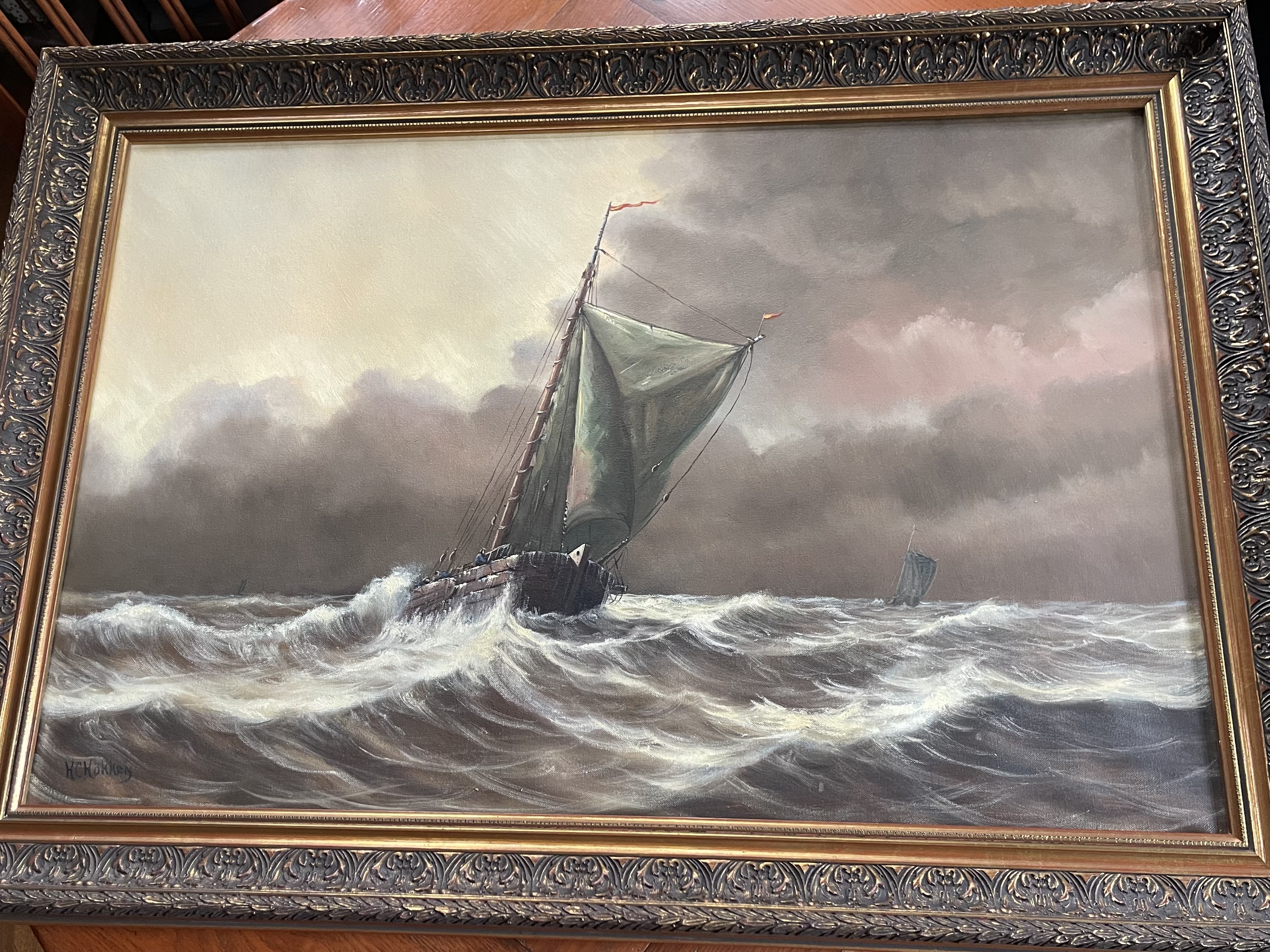 Hermanus Cornelis Hokken - “Schuit op woelige zee” kopen? Bied vanaf 75!