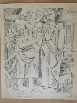 Marcel Notebaert - 8 zwart-wit tekeningen van figuren en taferelen. kopen? Bied vanaf 280!