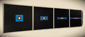 Piet van Zon - complete serie van viermaal acryl en tape op doek - 1990 - kopen? Bied vanaf 189!