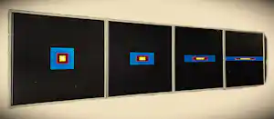 Piet van Zon - complete serie van viermaal acryl en tape op doek - 1990 - kopen? Bied vanaf 189!