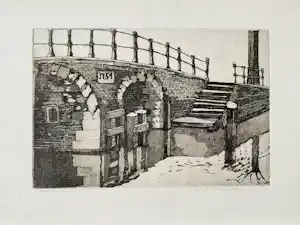 Lucie Meulendijks - Amsterdam, Brouwersgracht - Ets verkocht voor € 90!