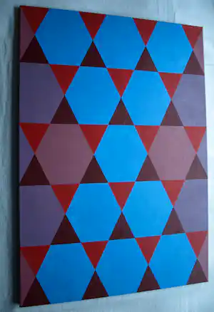 George Degenhart - Arylverf op doek , Abstracte voorstelling – 100 x 70 cm. – 2017 verkocht voor € 110!