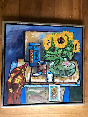 Ben Rikken - Stilleven met zonnebloemen verkocht voor € 125!