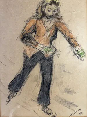 Erasmus Bernhard van Dulmen Krumpelman - Meisje op de schaats in Groningen - Groninger Ploeg kopen? Bied vanaf 280!