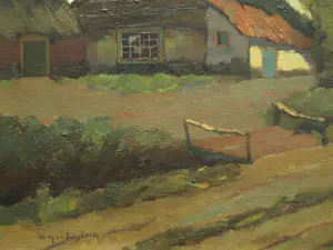 Aris Knikker - Ingelijst , Olieverf op doek , Boerderij – Gesigneerd - Lijst, 46 x 56 cm. kopen? Bied vanaf 1!