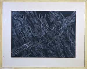 Jan van den Thillart - Inkt en acryl op papier - Compositie innerlijke beweging - Ingelijst verkocht voor € 40!