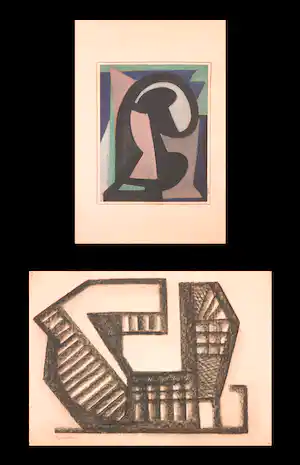 Klaas Boonstra - Lot van twee originele werken op papier verkocht voor € 100!