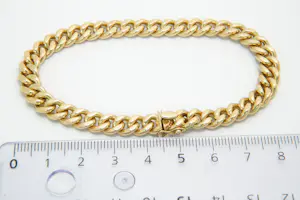 14 - 18 karaats geelgouden massieve gourmet armband kopen? Bied vanaf 1950!