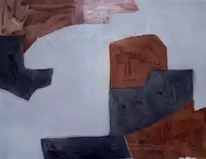 Serge Poliakoff - Komposition in Braun, Grau und Schwarz, Radierung (unsigniert, sauber gerahmt) verkocht voor € 270!