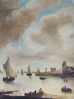 Niet of onleesbaar gesigneerd - Hollands havenzicht kopen? Bied vanaf 1!