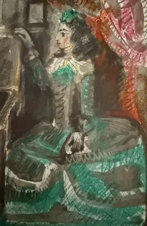 Pablo Picasso - Kleuren lithografie, “Femme assise”. kopen? Bied vanaf 79!