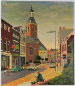 Niet of onleesbaar gesigneerd - BATES -Naïef geschilderde Bloemenmarkt Roosendaal 1 kopen? Bied vanaf 1!