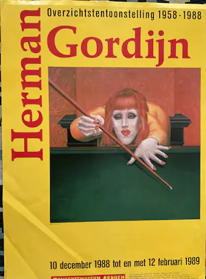 Herman Gordijn - Affiche Gemeente museum Arnhem, overzichtstentoonstelling,gesigneerd in de druk kopen? Bied vanaf 20!