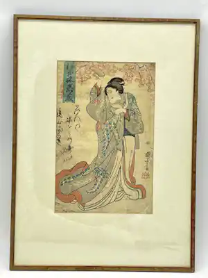 Utagawa Kuniyoshi - Kabuki actor in the role of Tsubone Iwafuji 局岩藤 - 1847-52 verkocht voor € 85!