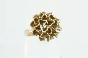 Sierlijke 14 karaats geel-gouden opengewerkte Bloem of Dahlia ring - gekeurd kopen? Bied vanaf 170!