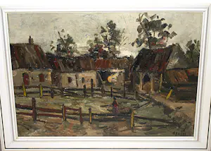 Harry Balm - Heemstede, Glipperdreef - olieverfschilderij kopen? Bied vanaf 10!