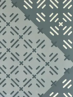 Henk van der Plas - Abstract Geometrische Compositie in wit, grijs en blauw kopen? Bied vanaf 30!